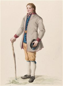 Dräkt. Habitant de la Province de Wermeland- Akvarell i storformat av C.W Swedman - Nordiska museet - NMA.0070170 (1)