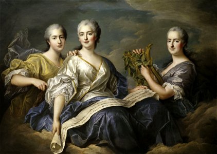 Drouais, after - Mesdames Sophie, Victoire and Louise - Versailles MV 4459. Free illustration for personal and commercial use.