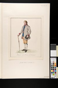 Dräkt. Habitant de la Province de Wermeland- Akvarell i storformat av C.W Swedman - Nordiska museet - NMA.0070170 (2)