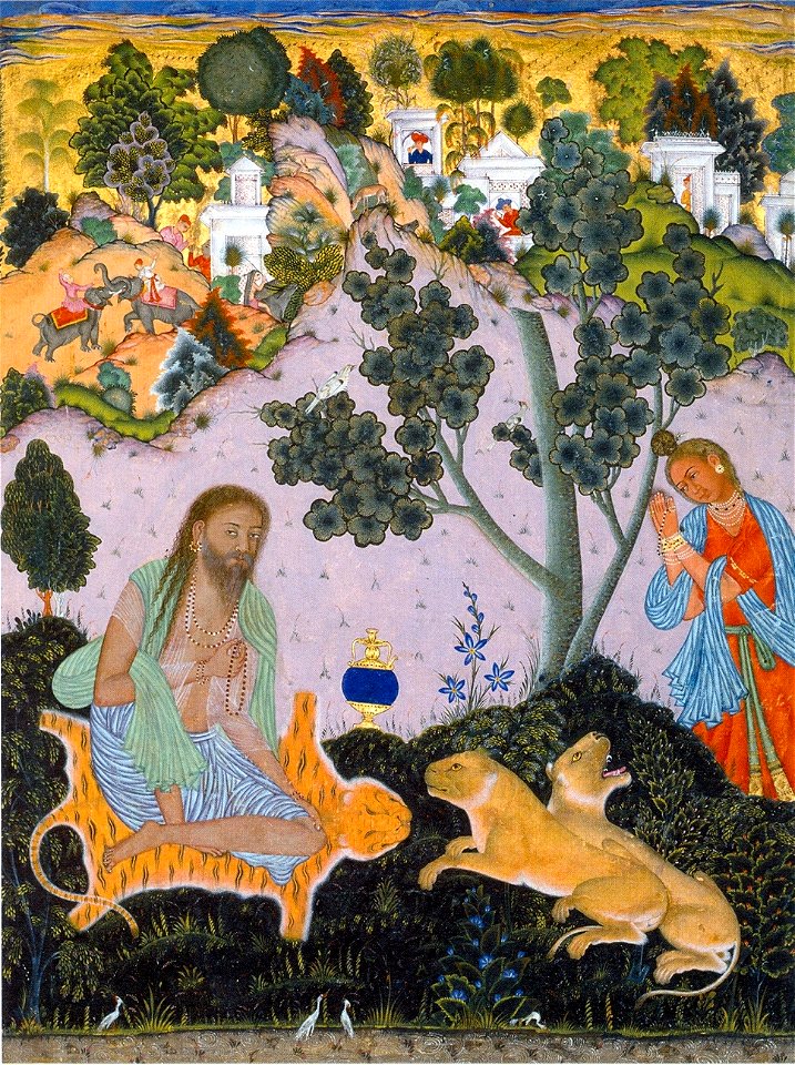 Dublin Painter. Ascetic Visited by Yogini, Bijapur, early 17th century, Museum fur Islamische Kunst, Berlin