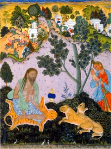Dublin Painter. Ascetic Visited by Yogini, Bijapur, early 17th century, Museum fur Islamische Kunst, Berlin