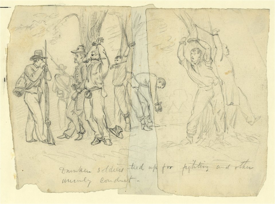 Drunken soldiers tied up for fighting and other unruly conduct LCCN2004660231