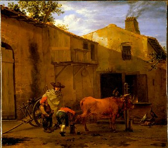 Du Jardin, Karel - A Smith shoeing an Ox - Google Art Project