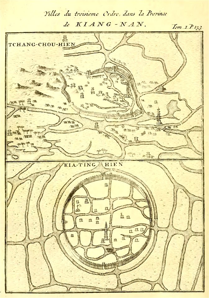 Du Halde - Description de la Chine - Villes de troisieme ordre dans la province ce Kiang nan