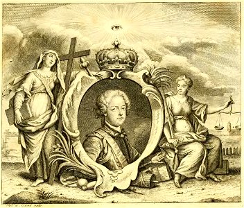 Du Halde - Description de la Chine - Portrait du Roi Louis XV. Free illustration for personal and commercial use.