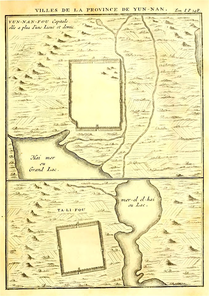 Du Halde - Description de la Chine - Villes de la province de Yun nan