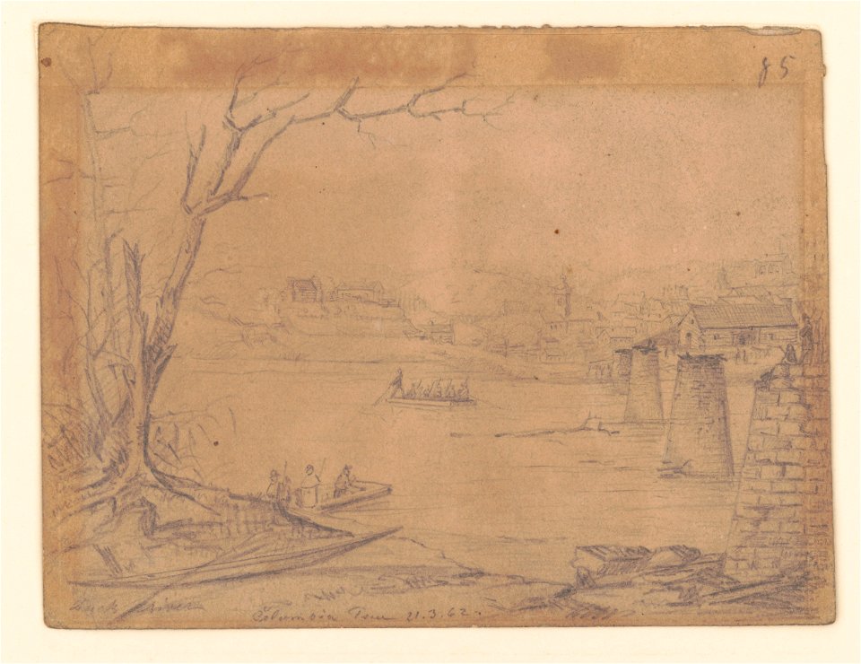 Duck River bridge, Columbia, Tennessee, March 21, 1862 LCCN2017646921