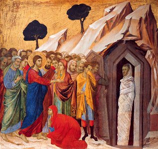 Duccio di Buoninsegna - The Raising of Lazarus - Google Art Project. Free illustration for personal and commercial use.