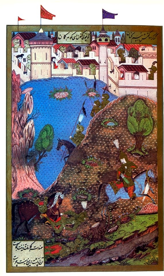 Duel between Hungarian and Turkish knights at Esztergom on 1529-09-11