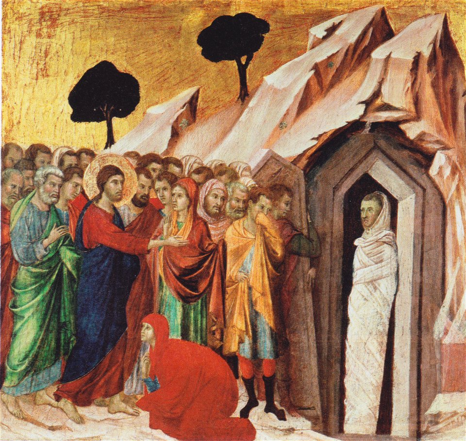 Duccio di Buoninsegna - Die Auferweckung des Lazerus