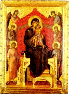 Duccio The-Madonna-and-Child-with-Angels-1. Free illustration for personal and commercial use.