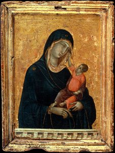 Duccio Di Buoninsegna - Madonna col Bambino. Free illustration for personal and commercial use.