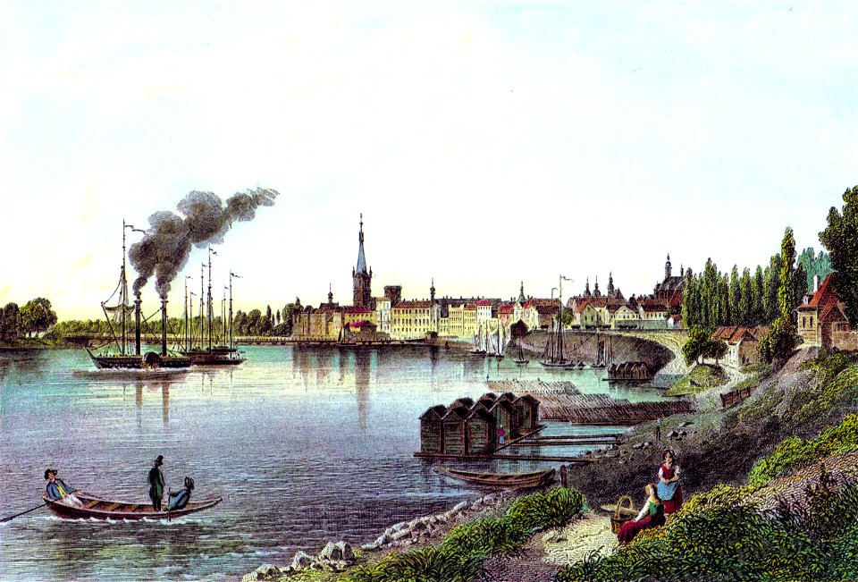 Duesseldorf Rheinseite c1855