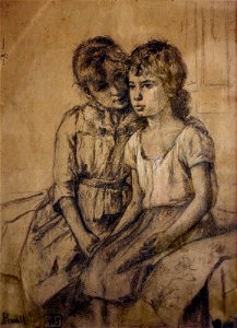 Dues nenes assegudes - Joan Brull i Vinyoles (1863-1912)