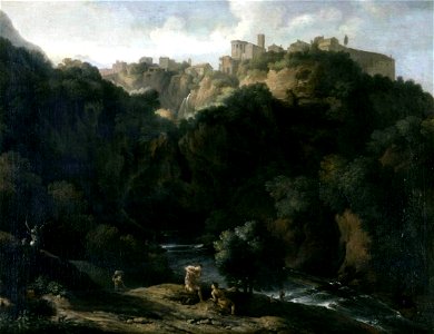 Gaspard Dughet - A View of Tivoli, with the Teverone Flowing Beneath - WGA6846