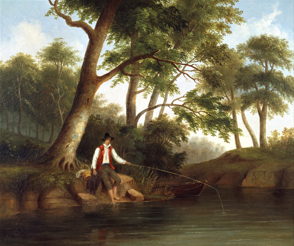 Robert Scott Duncanson - Man Fishing - Google Art Project