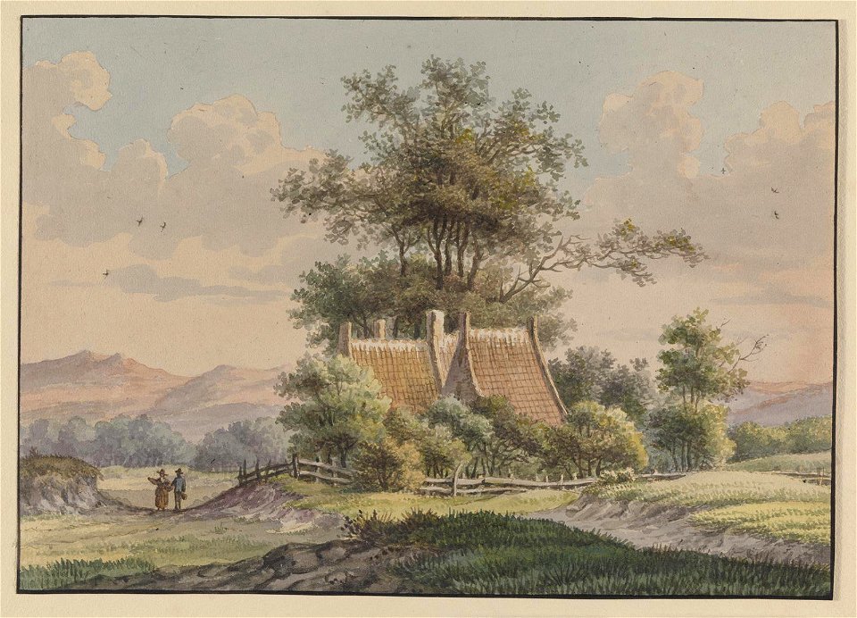 Duinlandschap met huis, objectnr 1620