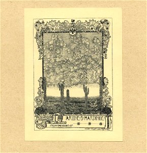Dugald Stewart Walker Bookplate-From the Books of Arline B. Hardinoe