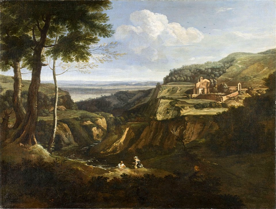 Gaspard Dughet - View of the Hermitage of Camaldoli near Frascati (1670s)