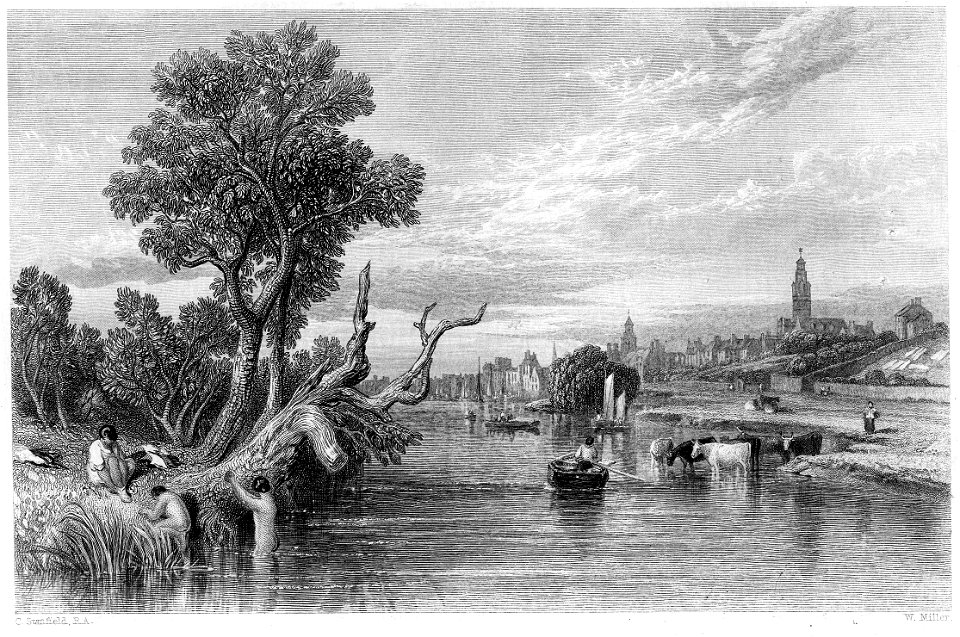 Dumfries engraving by William Miller after C Stanfield