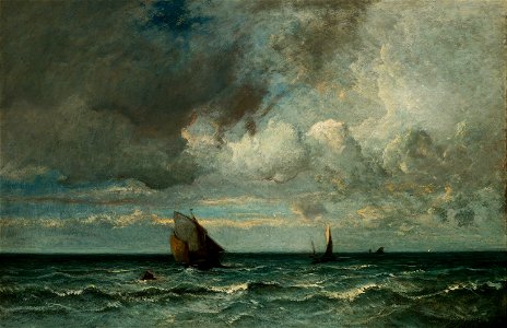 Jules Dupré - Barges fuyant devant la tempête
