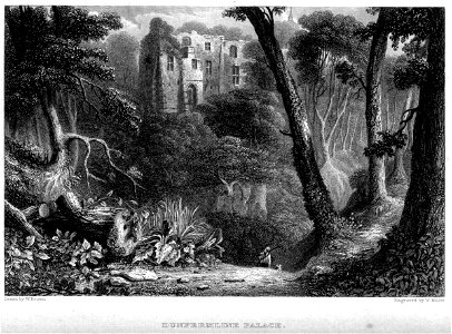 Dunfermline Palace engraving by William Miller after W Brown