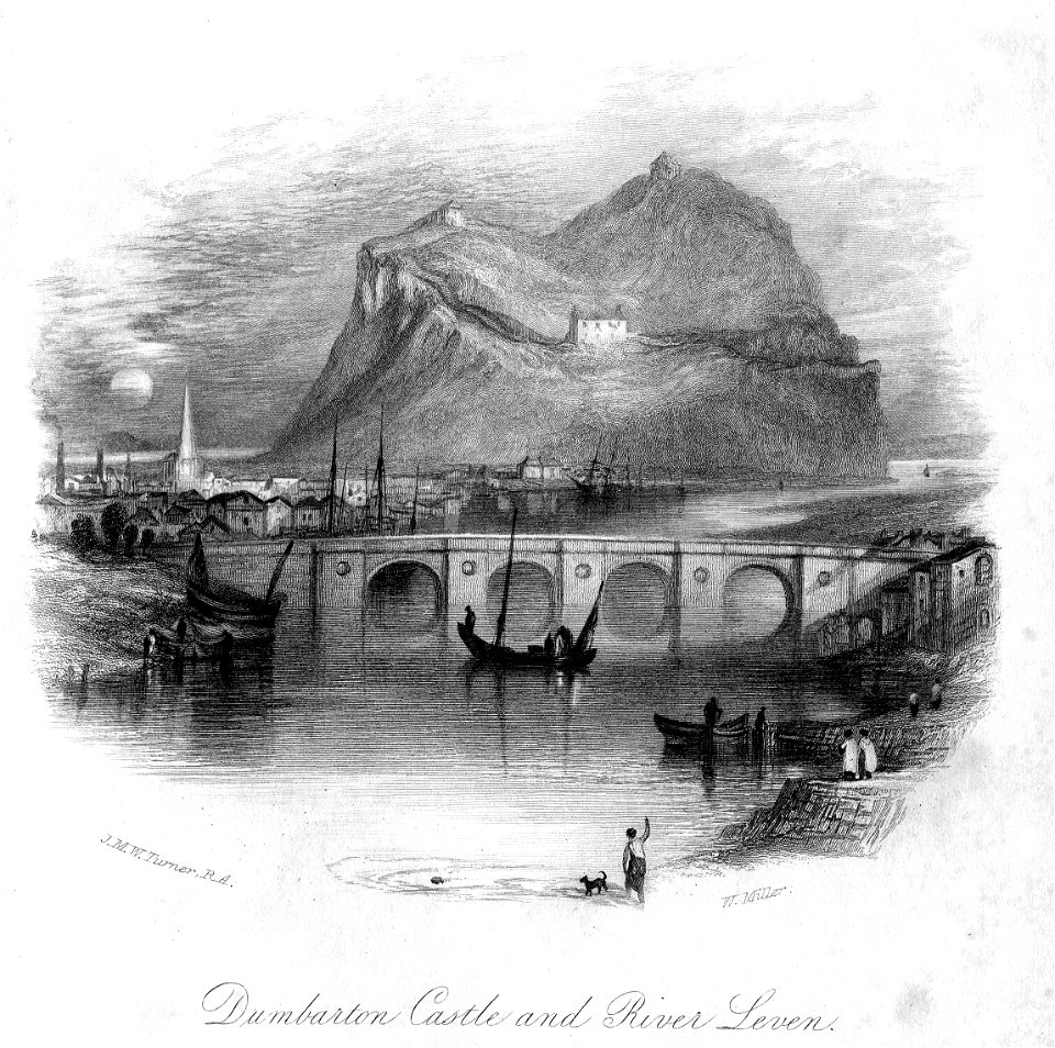 Dumbarton castle engraving by William Miller after Turner R518