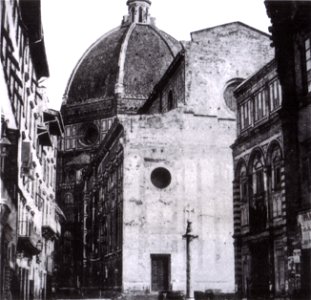 Duomo di firenze nel 1860 ca, facciata. Free illustration for personal and commercial use.