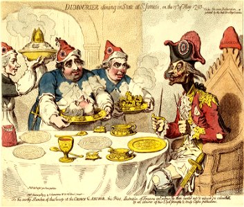 Dumourier dining in state at St James's, on the 15th of May, 1793. (BM J,3.32)