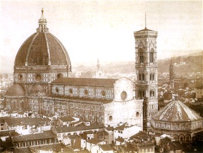 Duomo di firenze nel 1860 ca. Free illustration for personal and commercial use.