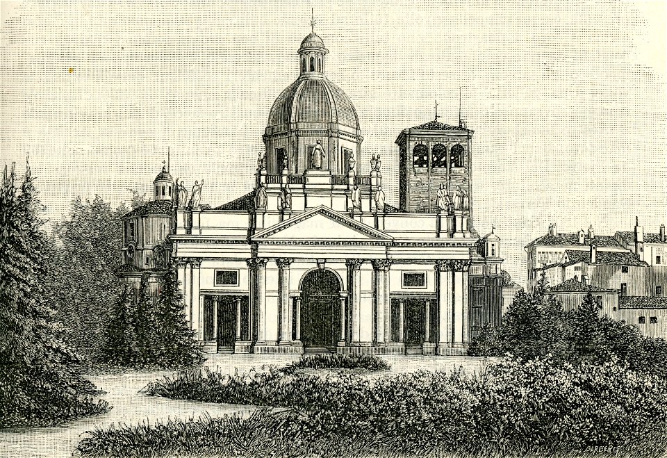Duomo di Vercelli xilografia di Barberis