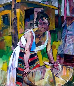 During the Laundry by Aristarkh Lentulov (1910s)