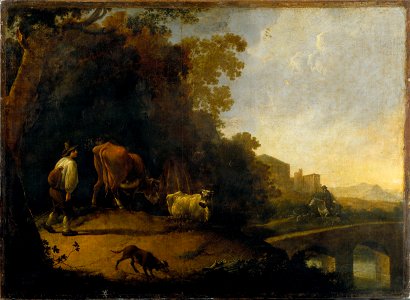 Dutch - A Man driving Cows - Google Art Project
