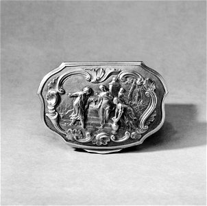 Dutch - Snuffbox with Eleazar and Rebekah at the Well - Walters 57205 - Top. Free illustration for personal and commercial use.