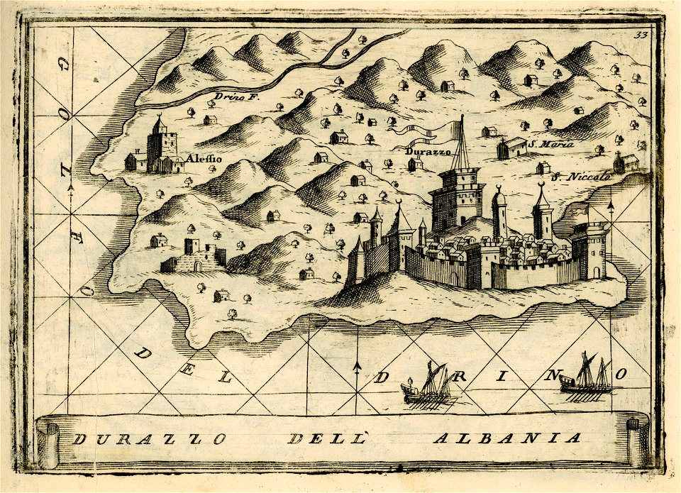 Durazzo dell' Albania - Coronelli Vincenzo - 1688