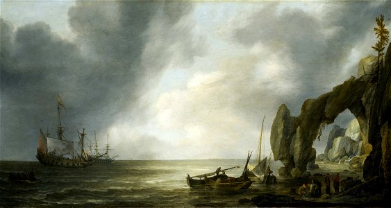 Dutch Men-of-War off a Craggy Coast RMG BHC0779