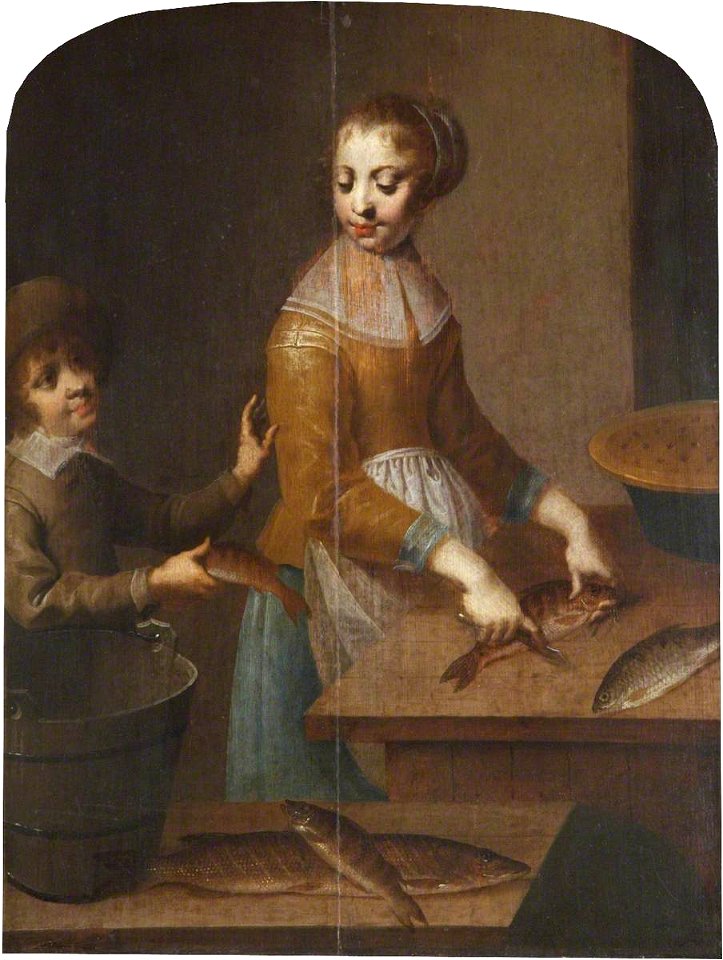 Dutch School - A Woman Scaling Fish - 337035 - National Trust