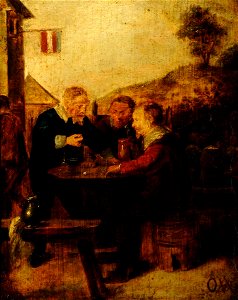 Dutch School - Three Men Sitting at a Table outside an Inn - 744010 - National Trust