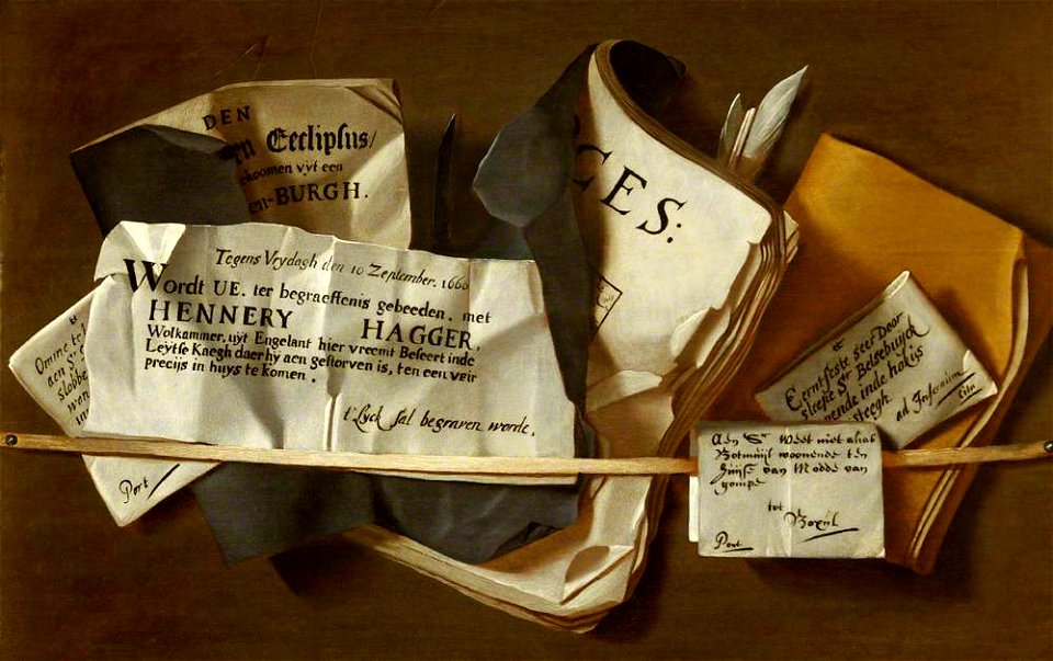 Dutch School - Vanitas Trompe-l’oeil Letter Rack, with Death Notices - 453823 - National Trust