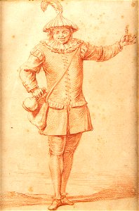 Le bouveur seduit by Cornelis Dusart, red chalk