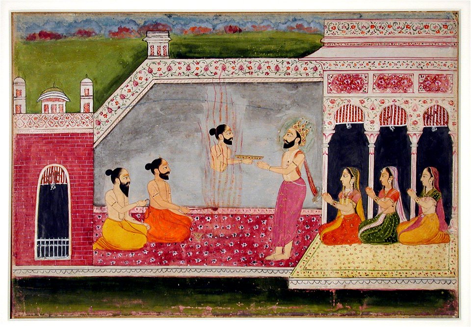 Dushmata sacrifices to Agni (6125129362)