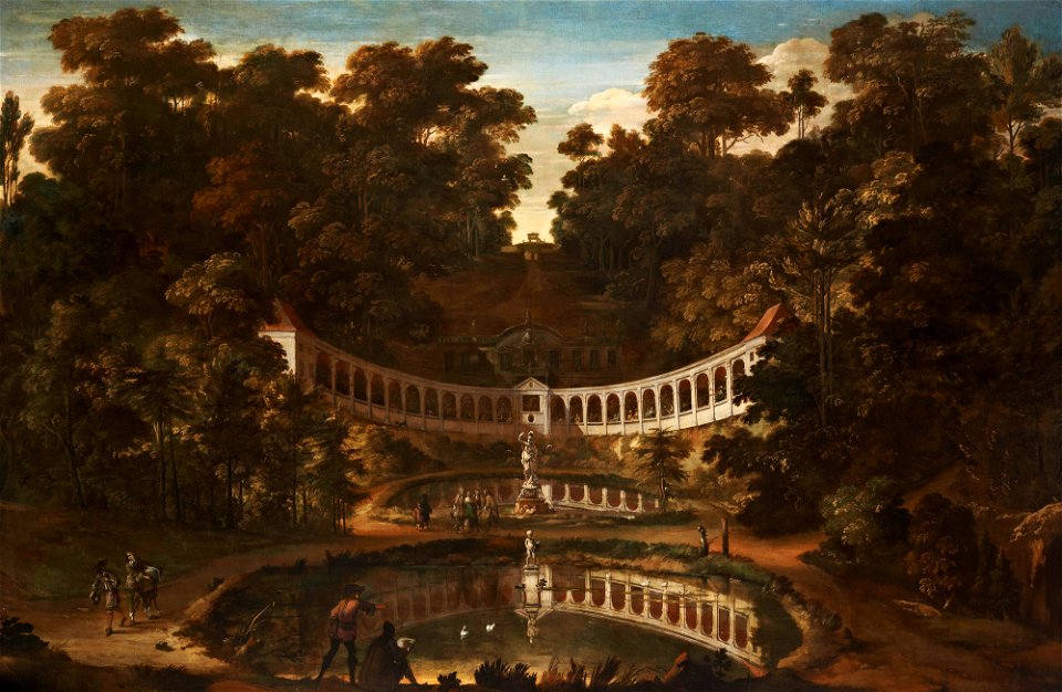 Dutch School, 17th century - View of the Amphitheatre in the Tiergarten, Cleves, from the North - RCIN 406170 - Royal Collection