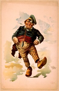 Dutchman dancing in wooden shoes with pipe LCCN2014636850