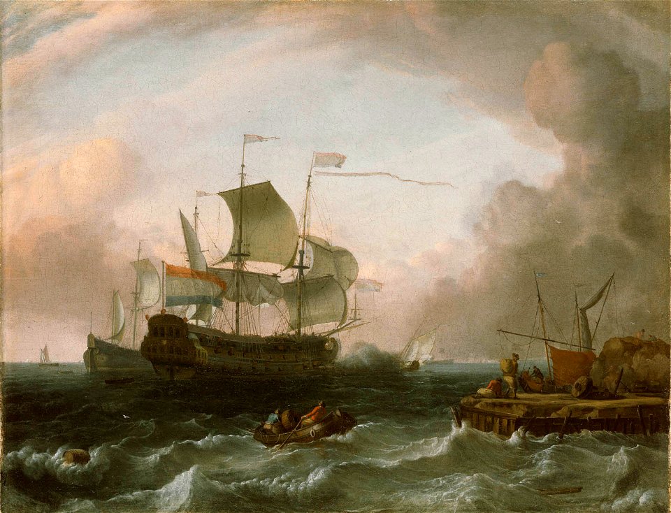 Dutch Men-of-War off a Jetty RMG BHC0945