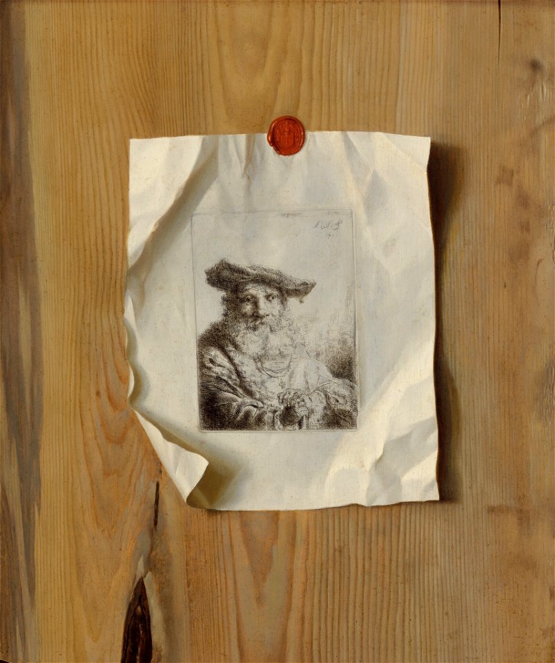 Dutch or Flemish 17th Century - Trompe l'Oeil of an Etching by Ferdinand Bol - 2016.3.1 - National Gallery of Art