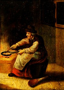 Dutch School (possibly) - A Woman Frying Eggs - 290191.1 - National Trust
