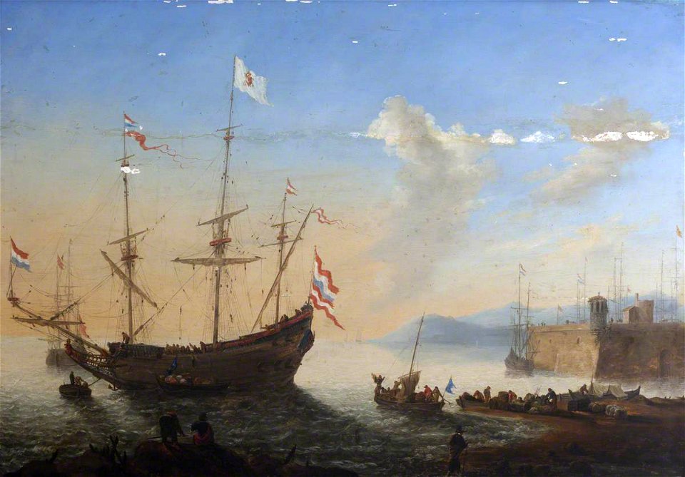 Dutch School - A Dutch Ship in a Harbour - 355550 - National Trust
