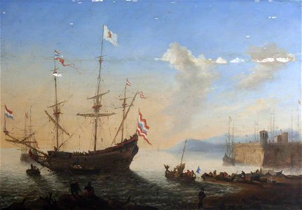 Dutch School - A Dutch Ship in a Harbour - 355550 - National Trust