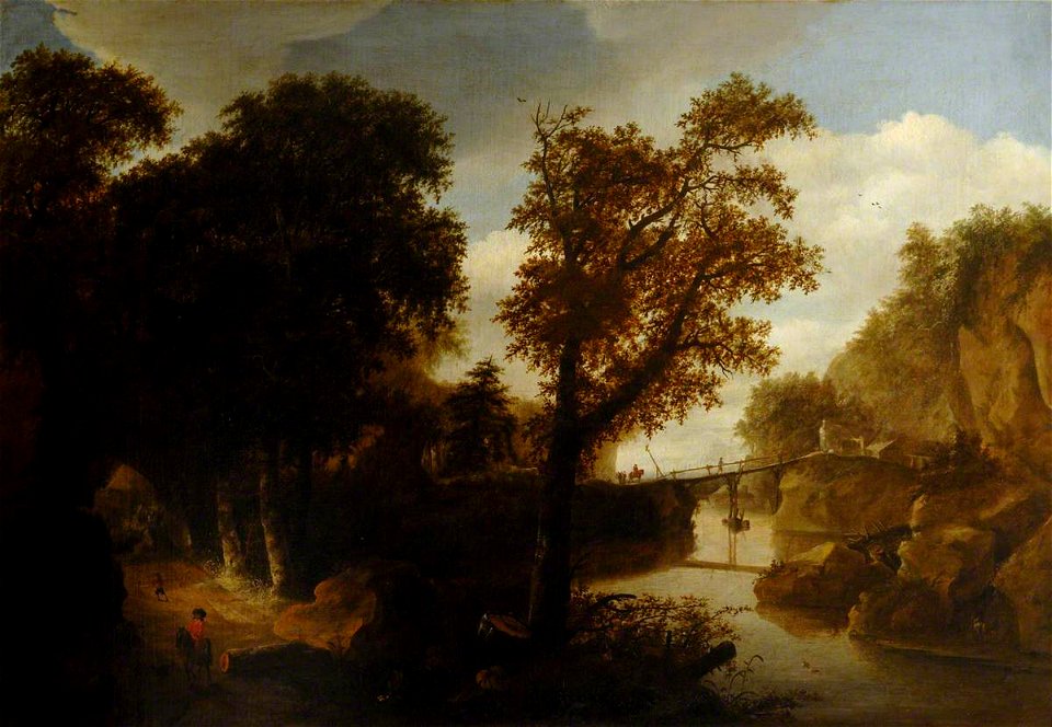 Dutch School - A Wooded Landscape with Two Men Hunting - 719384 - National Trust