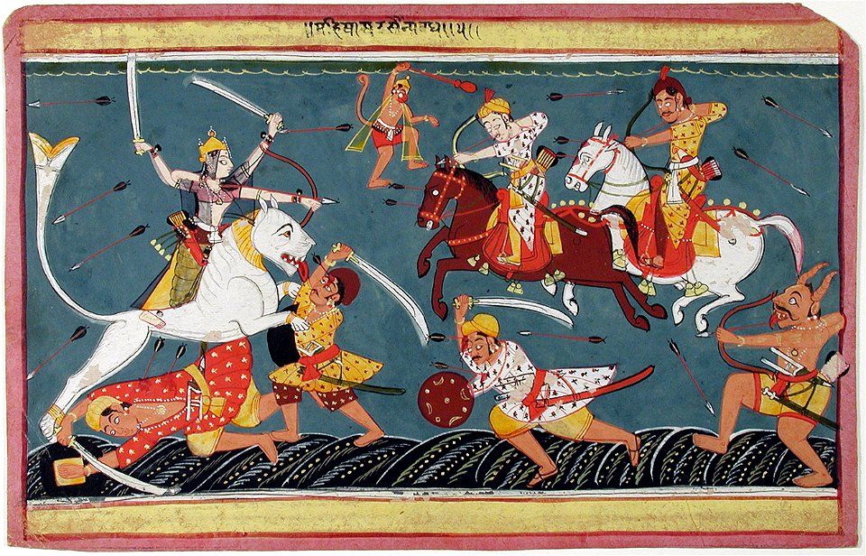 Durga in an episode from the Mahesha Mardini (6125116054)